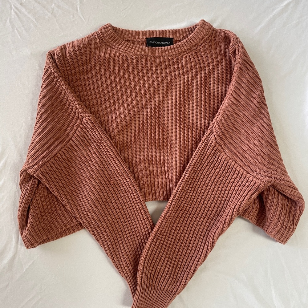 Knitted cropped crewneck